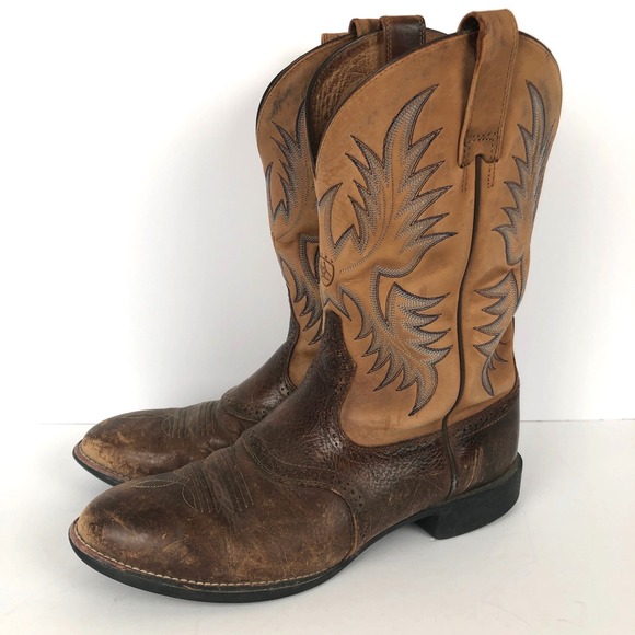 ARIAT Heritage Western Cowboy Boots Men's 10.5D Brown Leather ATS 10002252